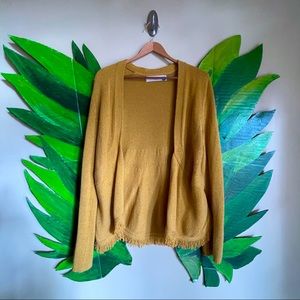 Sparrow for Anthropologie mustard open cardigan